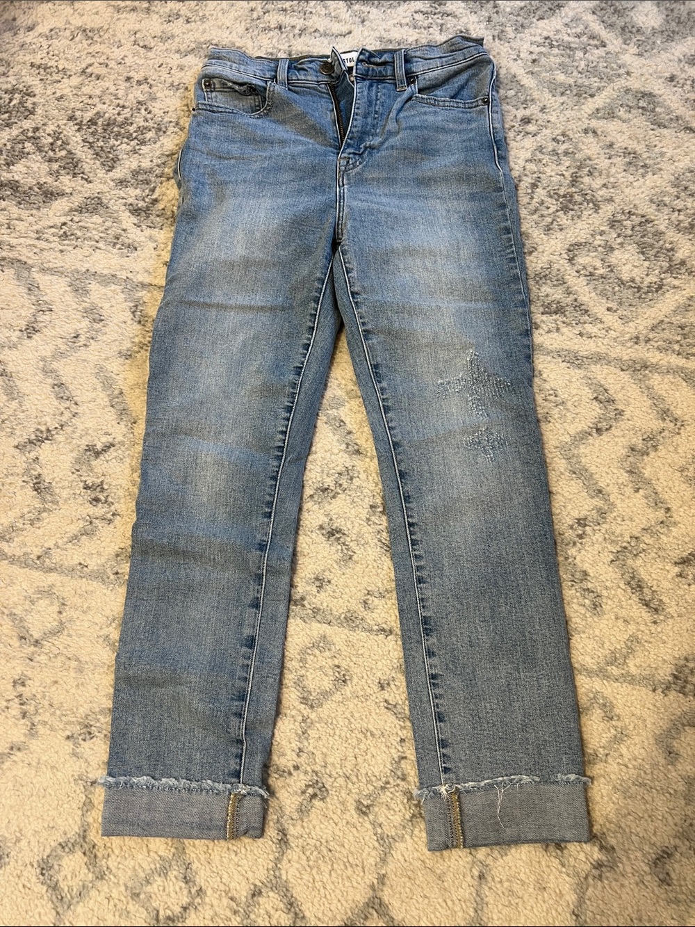pistola Light Blue Cropped Straight Jeans